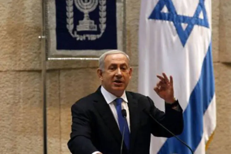 O premier de Israel, Benjamin Netanyahu, discursa no parlamento
 (Gali Tibbon/AFP)