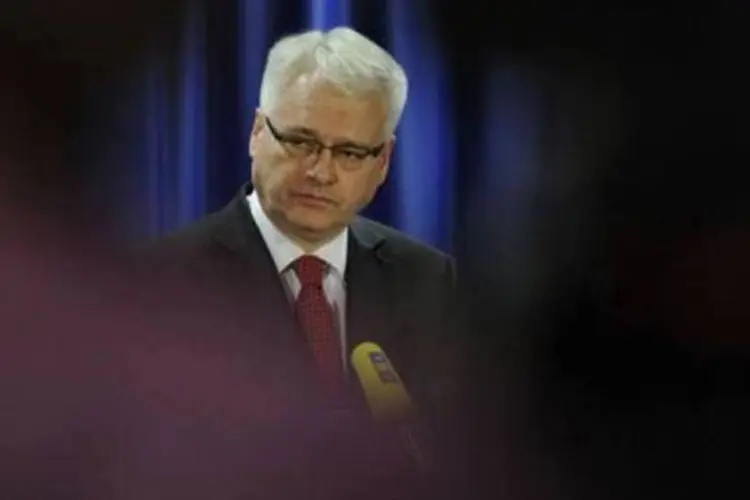 
	Ivo Josipivic: ele &eacute; o chefe de Estado com o qual a Cro&aacute;cia entrou na Uni&atilde;o Europeia em julho de 2013
 (Jean-Christophe Verhaegen/AFP)