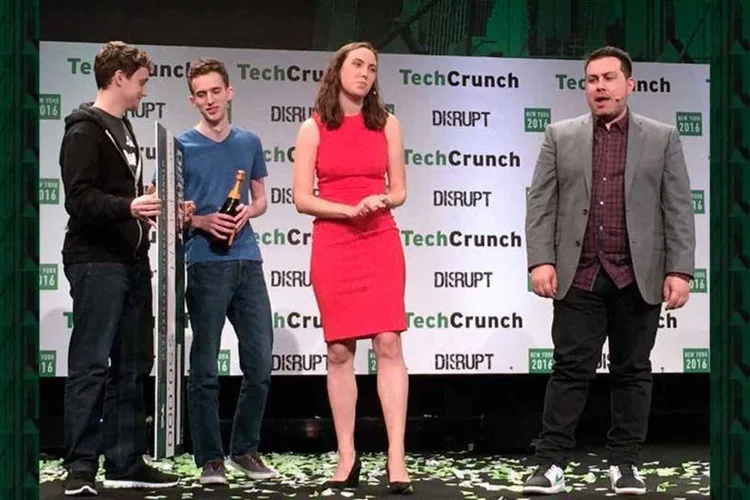 
	James Boehm e Matt Salsamendi: os fundadores da Beam Interactive s&atilde;o campe&otilde;es da Startup Battle
 (Ricardo Sudario / Exame.com)