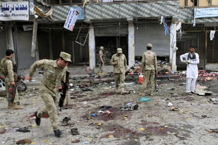 
	Local do ataque terrorista em Jalalabad, Afeganist&atilde;o
 (REUTERS/Parwiz)