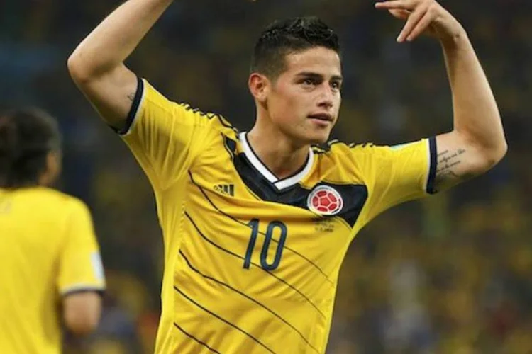 
	James Rodriguez na partida em que a sele&ccedil;&atilde;o da Col&ocirc;mbia bateu o Uruguai
 (REUTERS/ Sérgio Moraes)