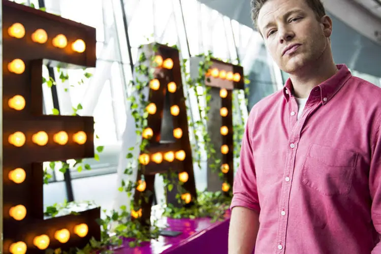 Jamie Oliver, chef, durante evento em Londres (Getty Images)