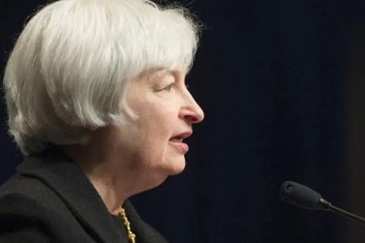 
	A presidente do Fed, Janet Yellen: chair est&aacute; tamb&eacute;m sob os holofotes
 (Jim Watson/AFP)