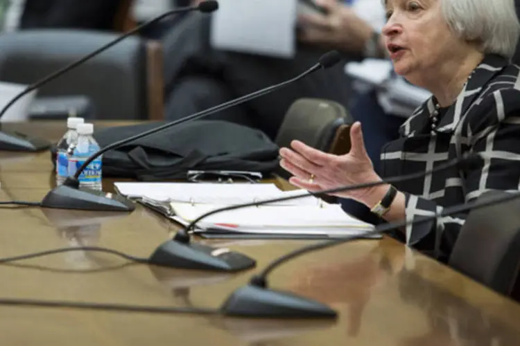 Janet Yellen, nova chair do Federal Reserve, durante um depoimento a um comitê da Câmara dos Deputados, em Washington (Drew Angerer/Bloomberg)