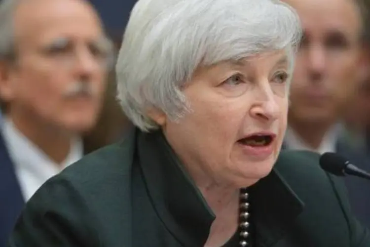 
	A presidente do Fed, Janet Yellen: ela afirmou que o banco central norte-americano pode elevar o juro neste ano
 (Mandel Ngan/AFP)