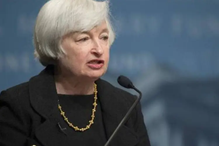 
	A presidente do Federal Reserve, Janet Yellen: taxa de juros est&aacute; entre 0% e 0,25%
 (Jim Watson/AFP)