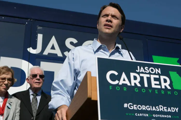 
	Candidato democrata ao governo da Ge&oacute;rgia, Jason Carter
 (Jessica McGowan/Getty Images)