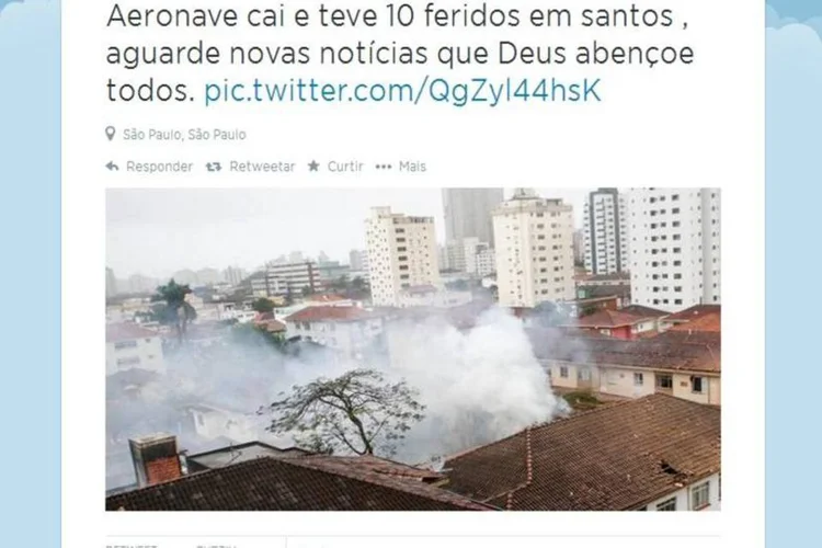 
	Acidente: Campos passou a usar o 560XL assim que foi indicado para concorrer &agrave; presid&ecirc;ncia
 (Reprodução/Twitter Adalgiza vieira ‏@adalgizavieirad)