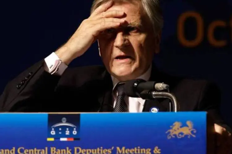 Jean-Claude Trichet, presidente do BCE, negou uma crise do euro (Chung Sung-Jun/Getty Images)