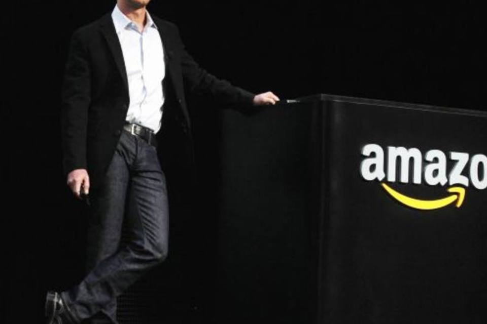 
	O presidente-executivo da Amazon, Jeff Bezos: no Brasil pela primeira vez, a empresa vai iniciar a opera&ccedil;&atilde;o pelo mercado de e-books
 (Spencer Platt/Getty Images)