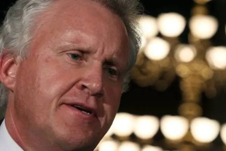 Jeffrey Immelt, executivo-chefe da General Electric: o preço da ação, quando ele assumiu, era de 40 dólares. Hoje, está em cerca de 15 dólares (Getty Images)