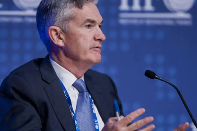Jerome Powell, diretor do Fed: "Há riscos em remover a expansão monetária cedo demais, assim como tarde demais" (Pete Marovich/Bloomberg)
