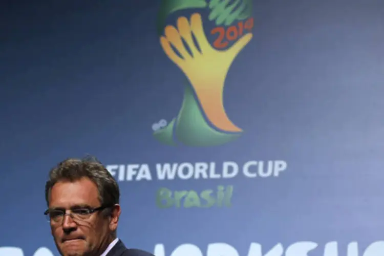 
	J&eacute;rome Valcke: no momento, a Fifa tem 100 marcas de alto renome reconhecidas no Brasil
 (Sergio Moraes/Reuters)
