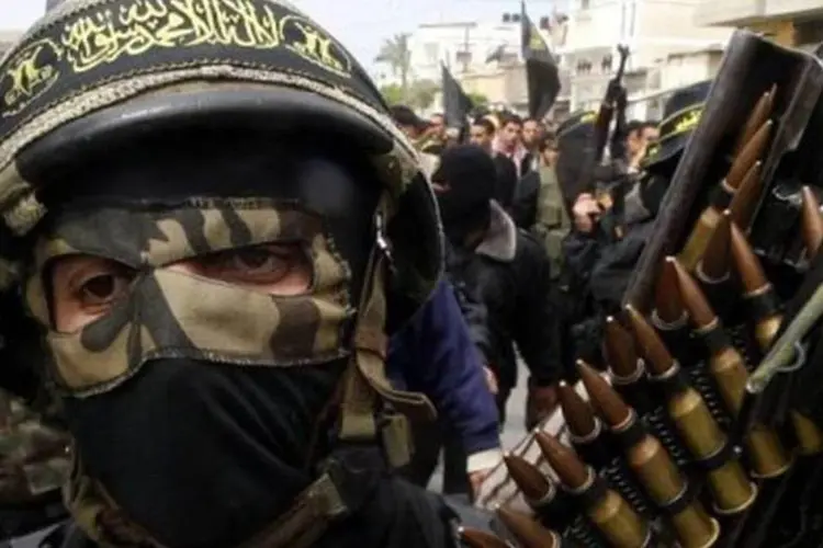 Militante das Brigadas Al-Qods, da Jihad Islâmica: líderes estavam na Cisjordânia (Said Khatib/AFP)