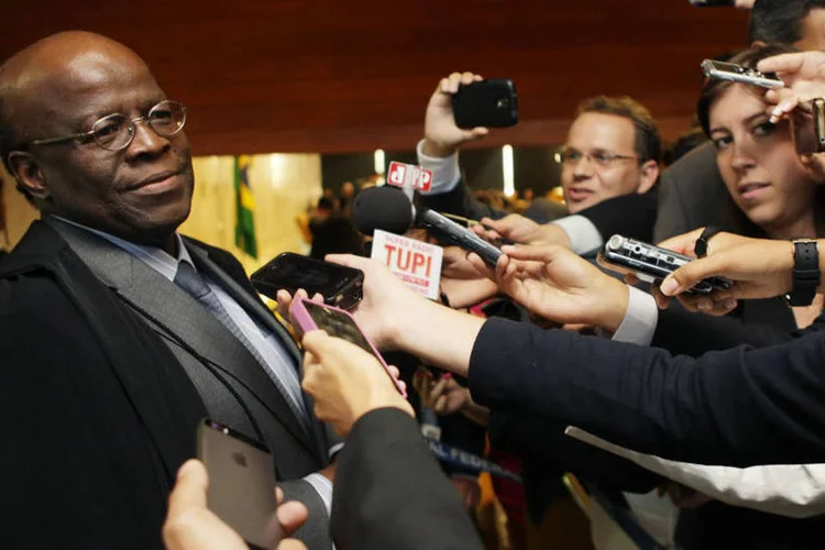 Joaquim Barbosa concede entrevista após anuncio de sua decisão em se aposentar (Fellipe Sampaio/SCO/STF)