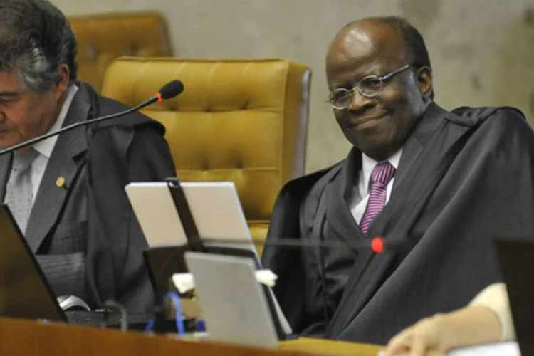 
	Ministros do STF: relator do processo, Joaquim Barbosa condenou 11 dos 13 r&eacute;us acusados, entre eles Jos&eacute; Dirceu e Jos&eacute; Genoino
 (José Cruz/ABr)