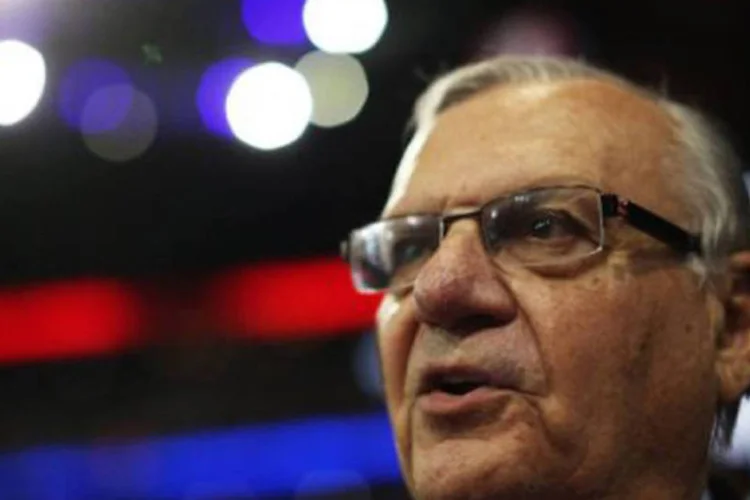 
	Joe Arpaio na conven&ccedil;&atilde;o republicana, em Tampa: ele venceu com 53% dos votos
 (Spencer Platt/Getty Images/AFP)