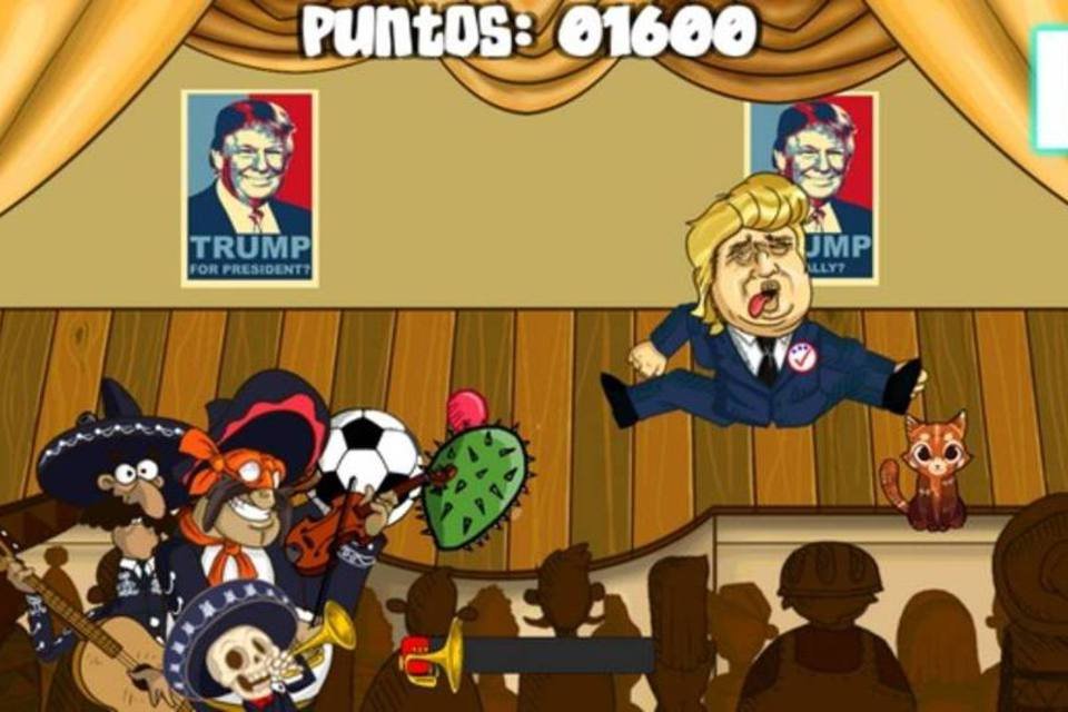 Jogo que permite atirar objetos contra o pré-candidato presidencial americano Donald Trump (Reprodução/Trumpealo)