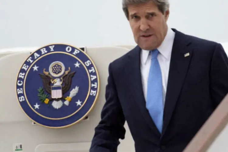 John Kerry: "pretendemos criar condições para a paz, de modo a podermos retomar as negociações entre as partes de maneira clara, precisa e predeterminada", disse o secretário de estado norte-americano. (REUTERS/Paul J. Richards/POOL)