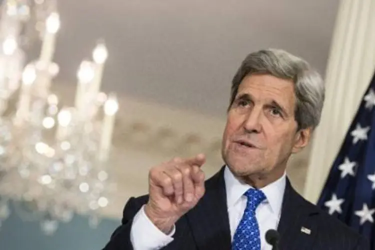 
	John Kerry: Declara&ccedil;&atilde;o foi dada pelo secret&aacute;rio de Estado norte-americano em reuni&atilde;o com hom&ocirc;nimo brit&acirc;nico em Londres
 (Brendan Smialowski/AFP)