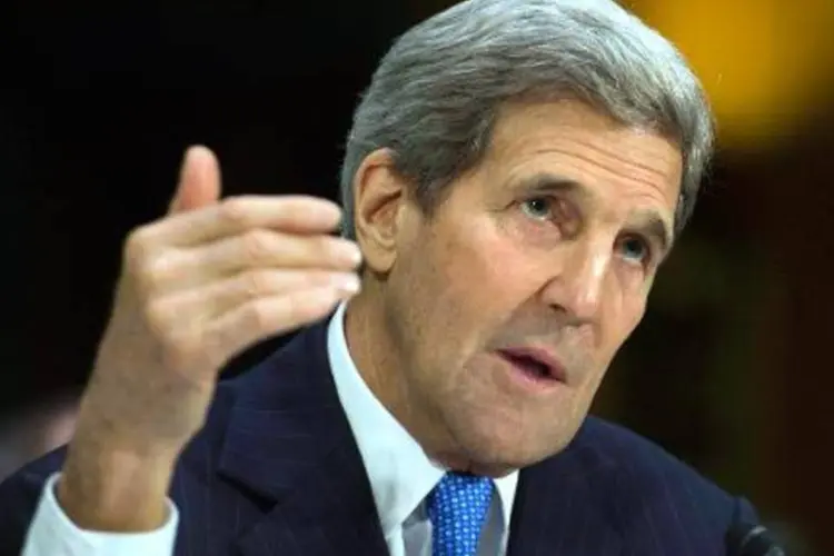 
	John Kerry: secret&aacute;rio de Estado deixou hoje Genebra em um avi&atilde;o militar com estrutura m&eacute;dica
 (Jim Watson/AFP)