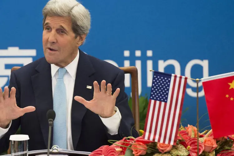 
	John Kerry: um dos pontos de disc&oacute;rdia &eacute; a tens&atilde;o no mar da China Meridional, do qual a China exige uma soberania quase total
 (Saul Loeb / Reuters)