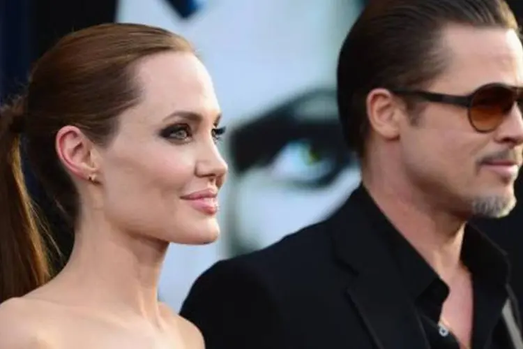 O casal Angelina Jolie e Brad Pitt: casal atualmente filma "By the Sea" (Frazer Harrison/AFP)