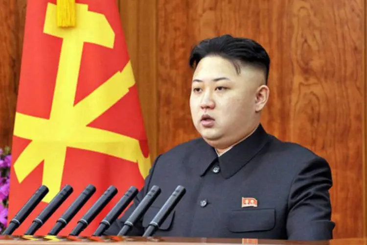 
	O l&iacute;der norte-coreano Kim Jong-Un: o l&iacute;der coreano&nbsp;advertiu que uma acidental disputa militar na Pen&iacute;nsula de Coreia poderia desembocar em uma &#39;cat&aacute;strofe nuclear&#39;
 (Kns/AFP)