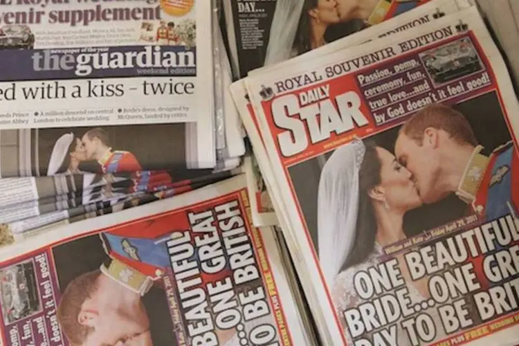 Jornais ingleses noticiam casamento de William e Kate (Getty Images)