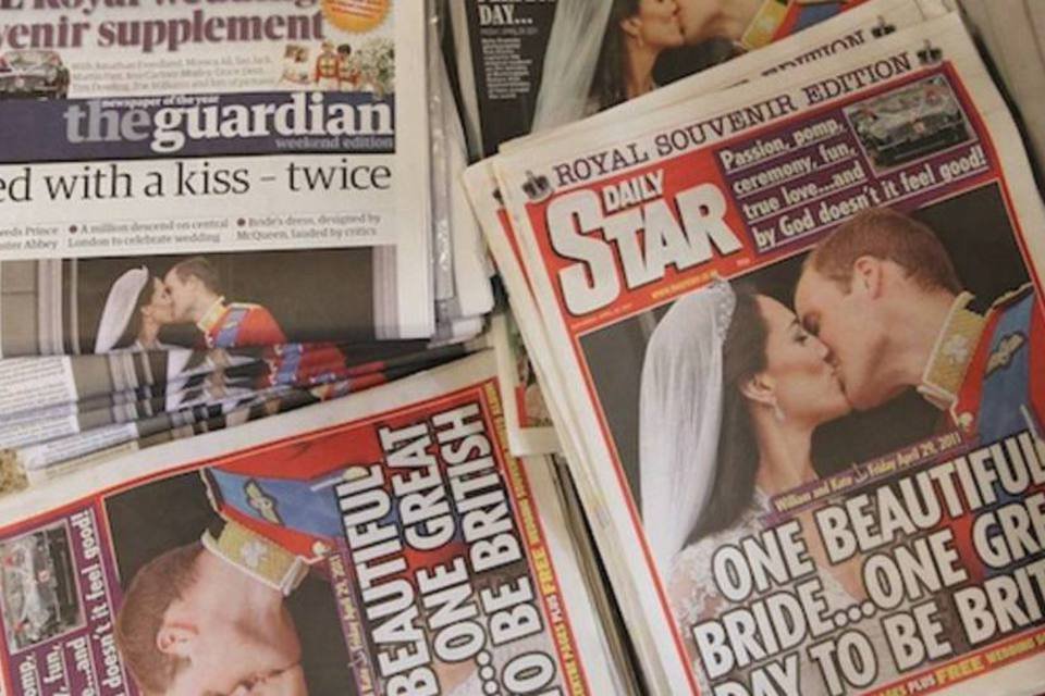 Para imprensa casamento real é impulso para Grã-Bretanha em tempos difíceis