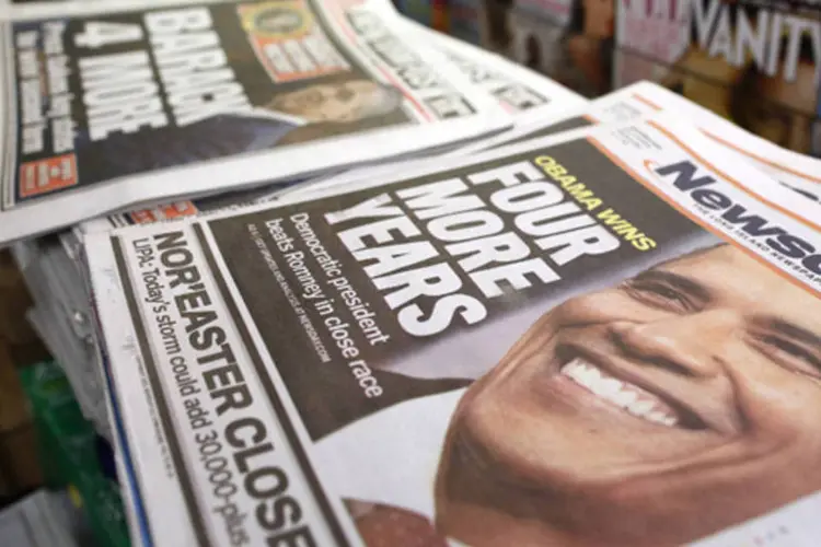 
	Jornais anunciam vit&oacute;ria de Obama nas elei&ccedil;&otilde;es
 (REUTERS)