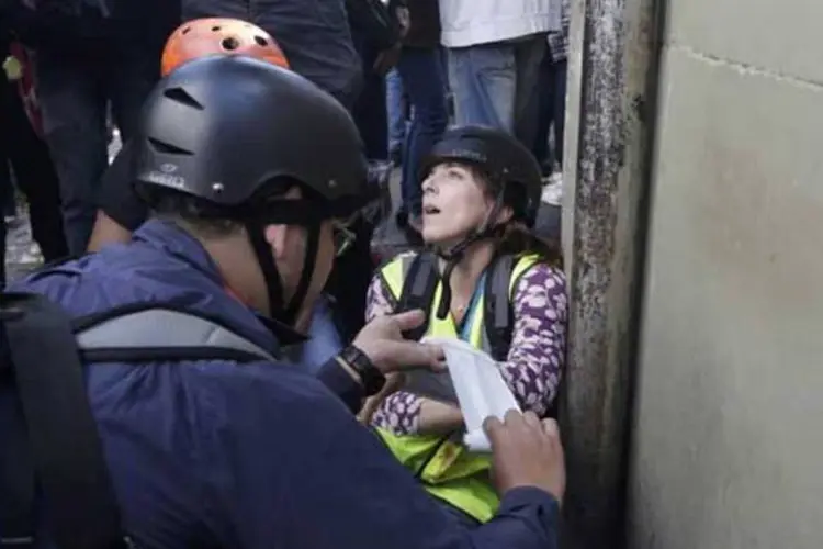 
	Jornalista da CNN foi ferida durante protesto em S&atilde;o Paulo, no dia da abertura da Copa
 (Reuters)