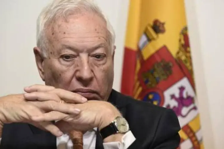 O chanceler espanhol, José Manuel Margallo: plano de ação para a imigração e asilo apresentado na quarta-feira por Bruxelas prevê cotas obrigatórias para a repartição equitativa dos refugiados (John Thys/AFP)