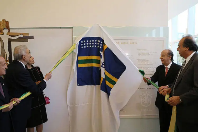 José Maria Marin e Marco Polo Del Nero inauguram sede da CBF no Rio de Janeiro em junho de 2014 (Ricardo Stuckert / CBF/Divulgação)