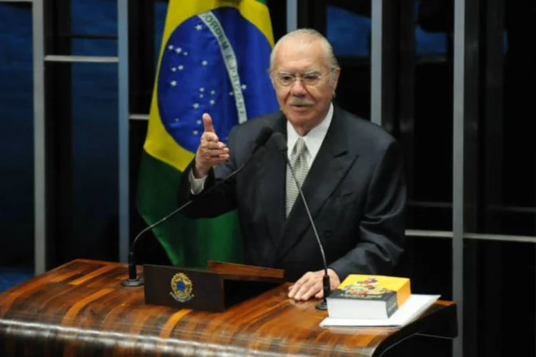 
	Jos&eacute; Sarney (PMDB-AP): ele estava acompanhado do neto
 (Fabio Rodrigues Pozzebom/ABr)