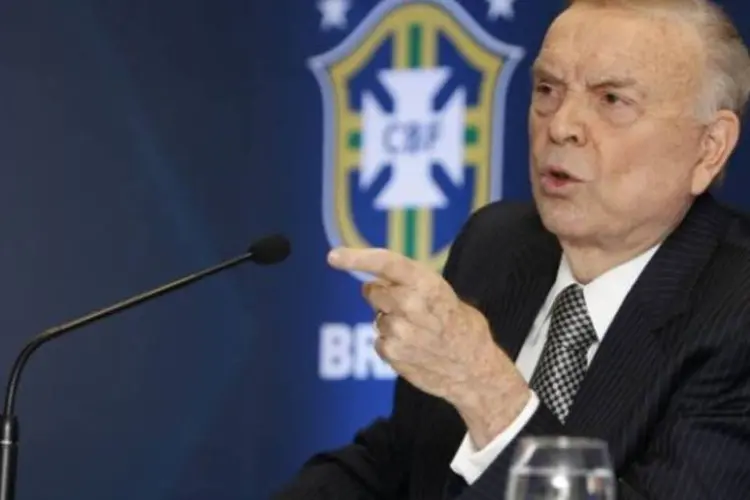 
	Jos&eacute; Maria Marin, ex-presidente da CBF: Kfouri afirmou que n&atilde;o atribuiu diretamente a Marin a responsabilidade pela morte de Vlado, mas sim a todos aos que apoiavam o regime militar
 (Rafael Ribeiro / CBF)