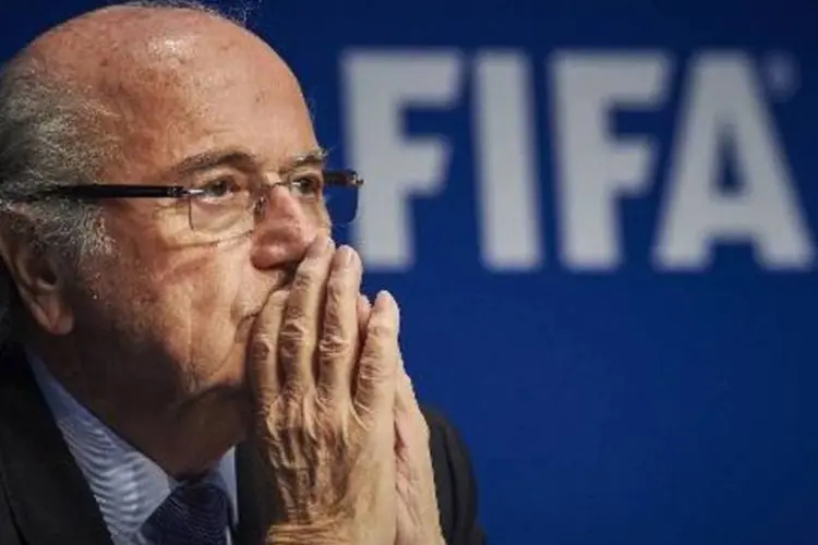 
	O presidente da Fifa: Blatter foi v&iacute;tima de &quot;um acidente m&eacute;dico&quot; no fim de semana passado
 (MICHAEL BUHOLZER/AFP)