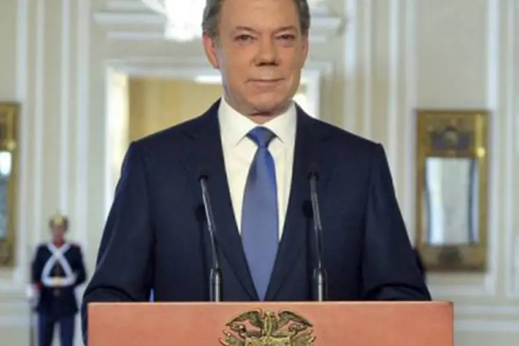 O presidente da Colômbia, Juan Manuel Santos: Santos indicou que não deve delegar suas funções de governo durante o período de internação e de recuperação (©AFP / --)