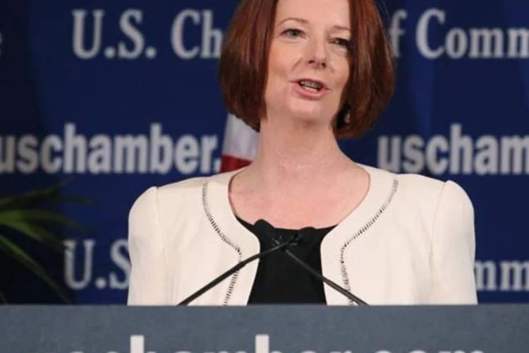 Julia Gillard, primeira ministra da Austrália: suspeita de ataque chinês (Mark Wilson/Getty Images)