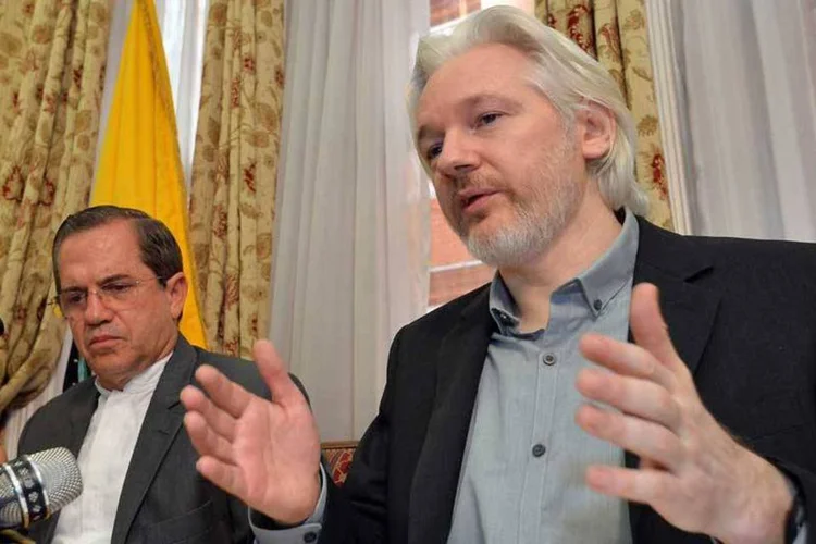 
	O fundador do Wikileaks, Julian Assange: o australiano se refugiou na embaixada do Equador em Londres em junho de 2012
 (Getty Images)