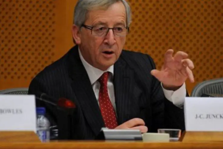 ''Cumprimentamos as medidas anunciadas na sexta-feira por parte das autoridades espanholas'', declarou Jean-Claude Juncker, presidente do Eurogrupo (©AFP / John Thys)