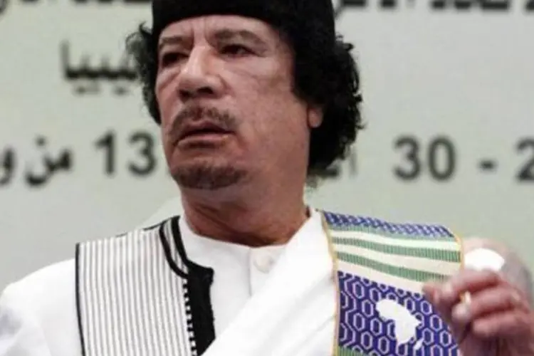O ditador líbio Muammar Kadafi: primo renunciou a seus cargos para protestar (Mahmud Turkia/AFP)
