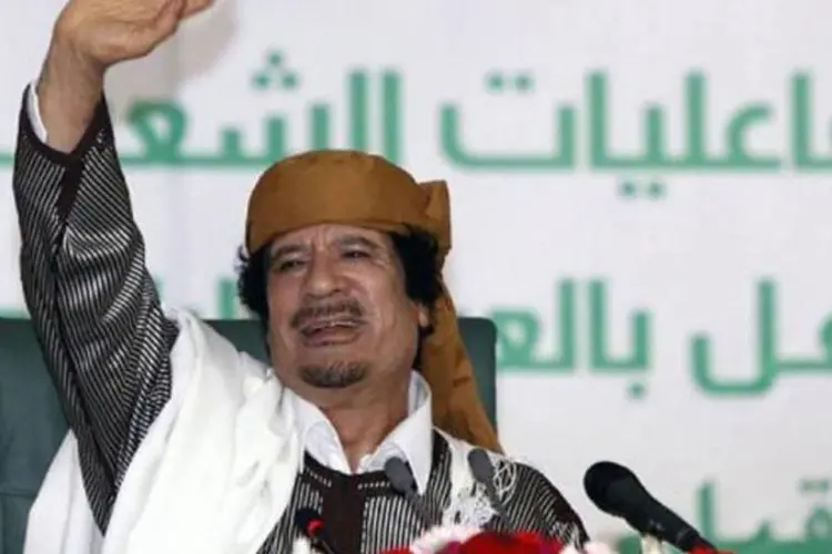 Muammar Kadafi, ditador líbio: "não há demonstrações pacíficas na Líbia" (Mahmud Turkia/AFP)