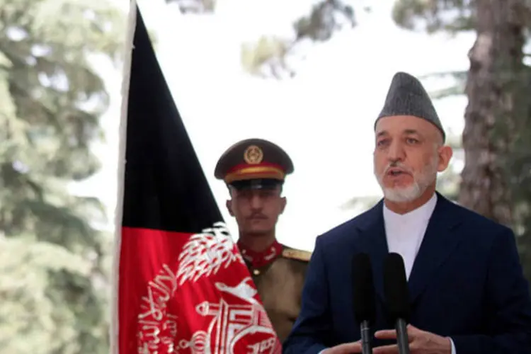 Hamid Karzai, presidente do Afeganistão: segurança à família era forte no enterro (Getty Images)