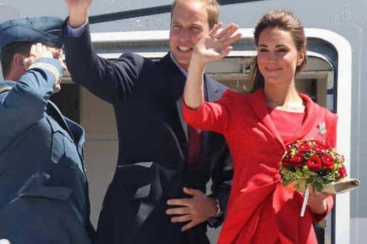 Kate e William durante viagem oficial: eles ficaram 10h sem TV (Getty Images)