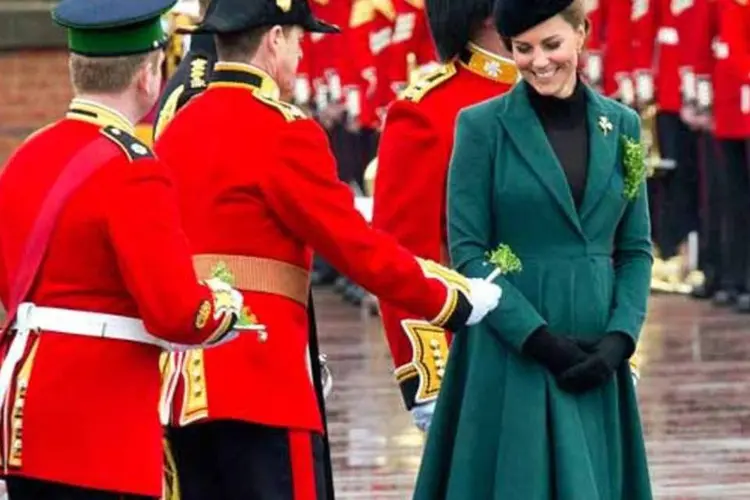 Catherine, Duquesa de Cambridge, assistiu a um desfile da Guarda Irlandesa durante o dia de  St Patrick (Getty Images)