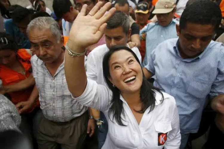 
	Keiko Fujimori durante campanha em Cerro San Cosme, Peru
 (Janine Costa/Reuters)