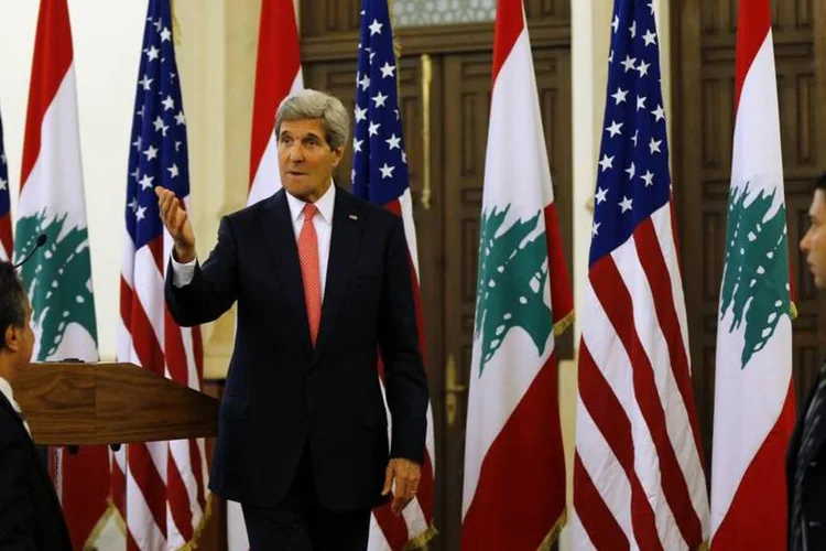 Secretário de Estados dos EUA, John Karry, após um discurso em Beirute, capital do Líbano (Mohamed Azakir/Reuters)