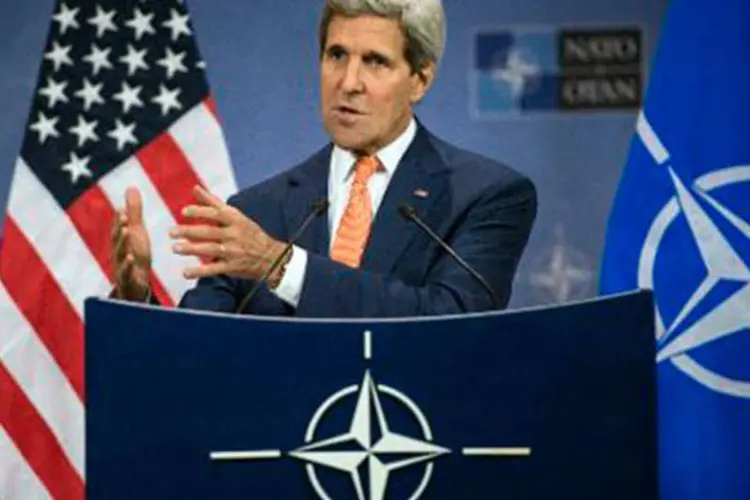 
	Kerry: ele reiterou o apoio de Washington ao governo de Kiev
 (Brendan Smialowski/AFP)