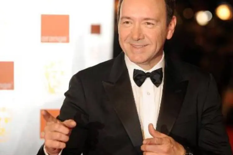 O ator Kevin Spacey: o americano receberá o título de cavaleiro honorário por seus serviços na cena britânica como diretor artístico de teatro (BEN STANSALL/AFP)